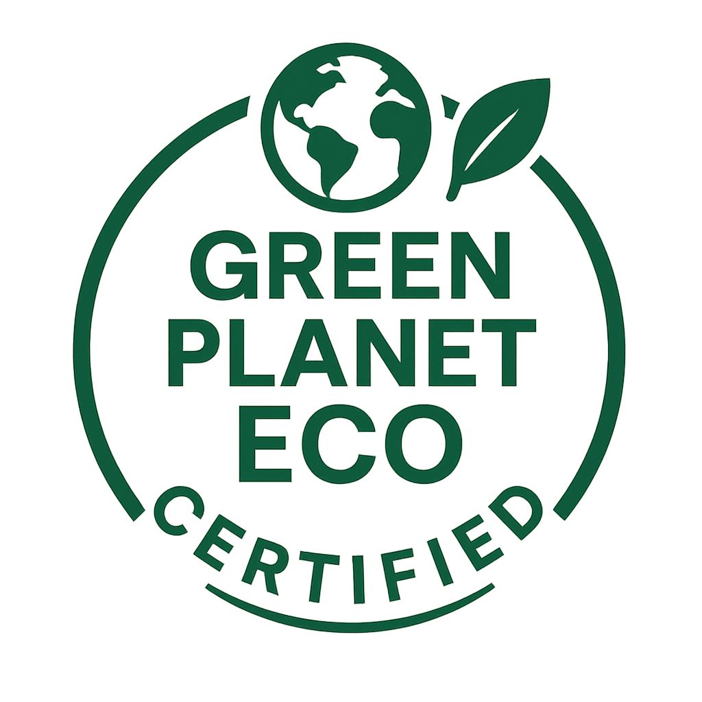 Eco certification emblem applied across buildings, hotels, offices and EVs