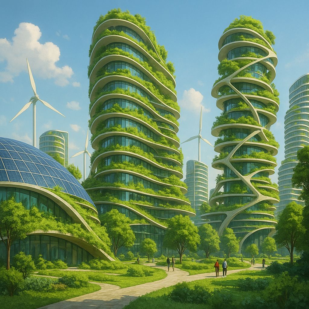 Hydroponic vertical garden with sunlight entering an eco-designed space