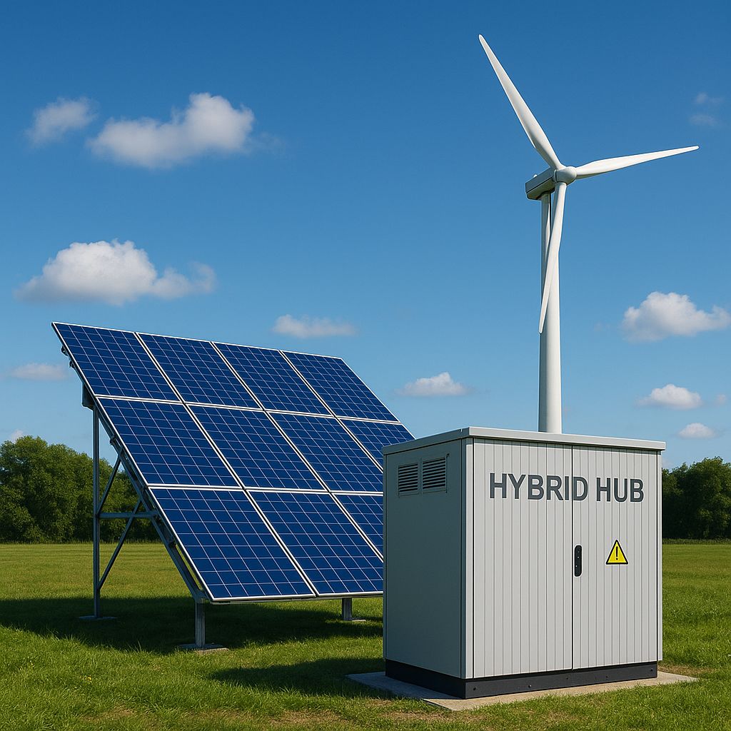 EV charging hub with solar canopy and greenery