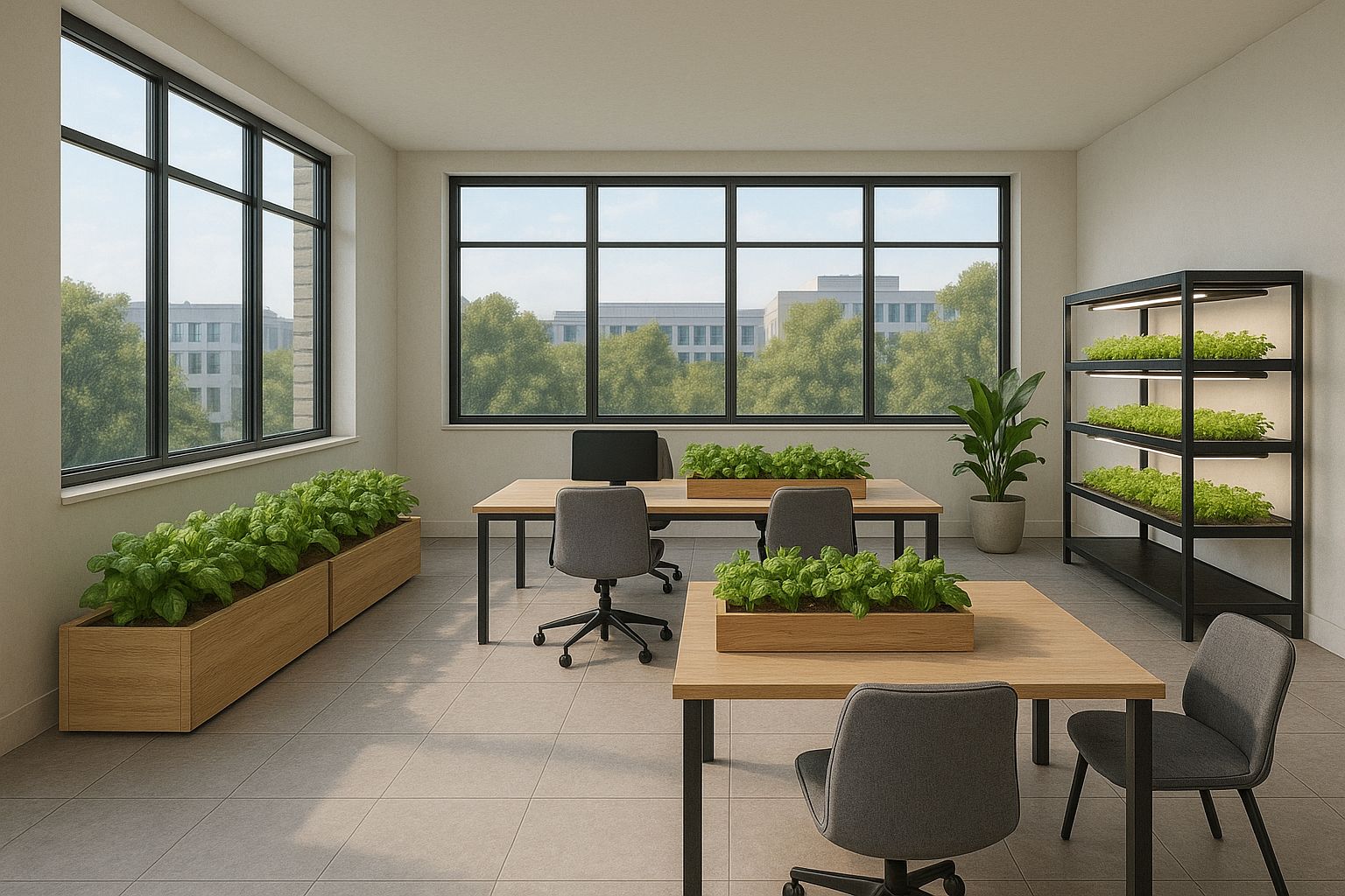 Solar arrays powering a real estate development